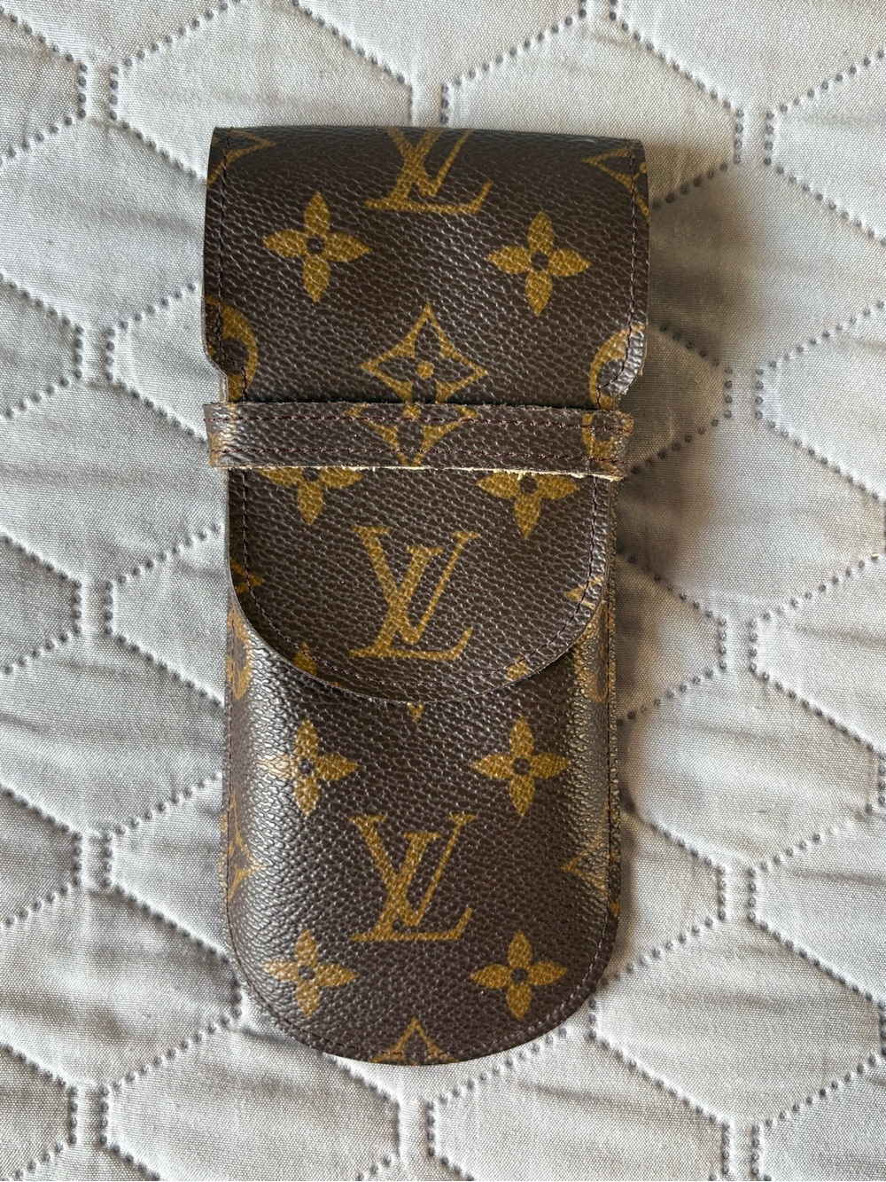Vintage Louis Vuitton Monogram Slim Eyewear Sunglasses Pouch Case in Brown Gold